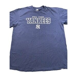 NY Yankees Shirt Mens Large Embroidered MLB Genuine Merch Blue Lg